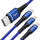 Lightntingケーブル 2M 3本セット充電ケーブル 急速充電 超高耐久 USB ライトニングコードApple iPhone 14/13/12/11/XS/Max/XR/8/7/6 Plus iPad iPod AirPods 多種対応(青)