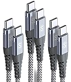 タイプc ケーブル 【1M+2M+2M/3本セット PD対応 60W急速充電】USB C&USB C ケーブルiPhone17/16/15 Pro MAX 充電器 Type-c アイフォン15/いphone15 pro Max,iPad Pro/Air,MacBookPro,Samsung Galaxy S23/S22/S21,Sony,Pixel等USB Type-c機種対応 (グレー)