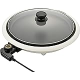 オーム(OHM) 電機 ホットプレート 丸形 フッ素加工 着脱式 お手入れ簡単 温度調節 高温調理 ホワイト COK-YM130A-W 08-3292