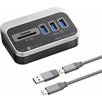 【667円】SETMSPACE USBハブ USB-A＋カードスロット