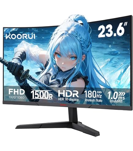 Amazon | KTC 24インチ 曲面ゲーミングモニター 240Hz 1ms(MPRT) フル
