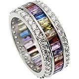 Hermosa Wedding Gemstone Ring Morganite Amethyst Aquamarine Ruby Topaz Jewelry Size 6 7 8 9 10 11 12