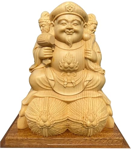 Amazon｜仏像 三面大黒天 忿怒形 木彫り 桧木製 金泥仕様 祈る 厄除け