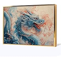 油絵 絵画 (青龍) 油絵 絵画 【青い龍】 絵画 HR 通販 16851887｜Creema(クリーマ)