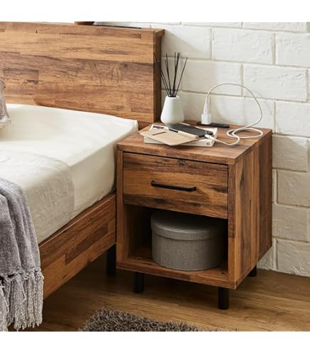 Amazon.co.jp: ナイトテーブル サイドテーブル ベッド横 コンセント