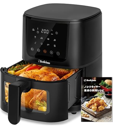 Amazon.co.jp: Beelicious ノンフライヤー 4.5L 可視窓 大容量 エア