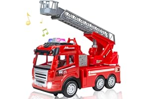 消防車 おもちゃ はしご付き 建設 おもちゃ 車 子供 おもちゃ 建設車両 緊急車両 消防シリーズ 働く車 LED 屈折はしご車 男の子 子供の日 誕生日 クリスマス プレゼント