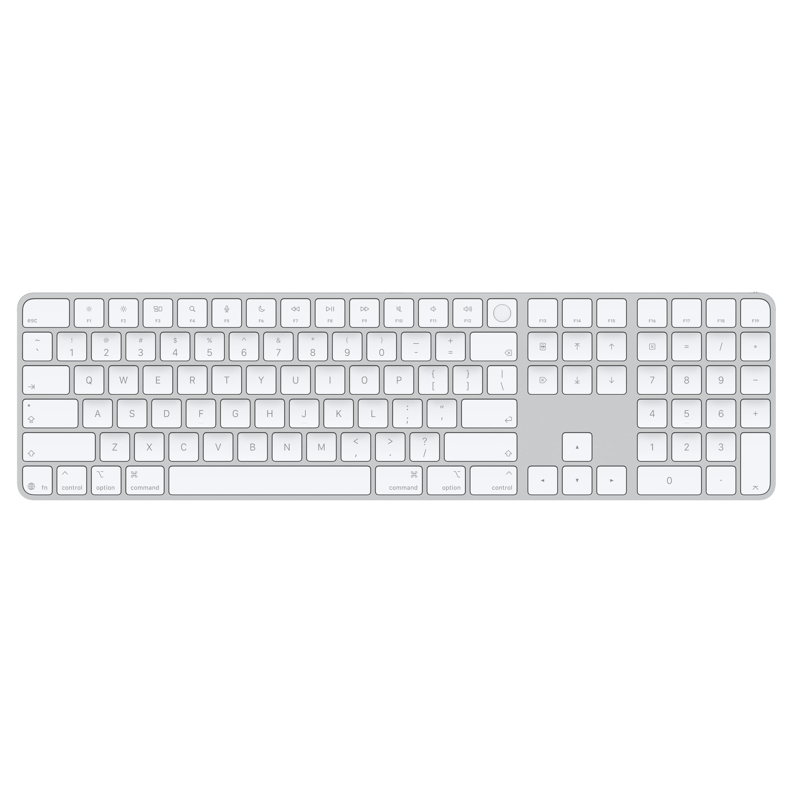 Apple Appleシリコン搭載Macモデル用Touch ID搭載Magic Keyboard(テンキー付き、USB–C)- 英語(US)- ホワイトキー 