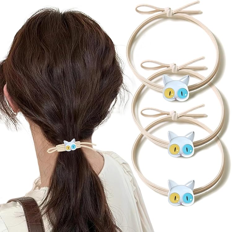 Amazon | shttown 猫 ヘアゴム ヘアアクセ かわいい 猫デザイン 柔らか