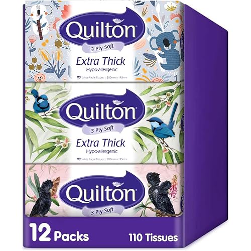 Quilton 3-Ply Extra Thick Hypo-Allergenic Facial Tissue 12 boxes