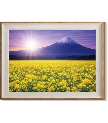 Amazon.co.jp: 山元櫻月 春の光 富士山 絵画 風景画 和風 リトグラフ