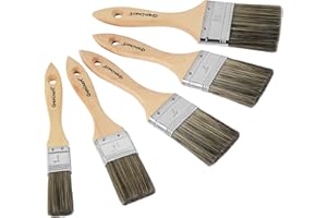 Genixart Chip Brush Set, Multi-Purpose Masonry Paint Brushes for Walls Painting Staining Varnishing Cleaning (Assorted Sizes)