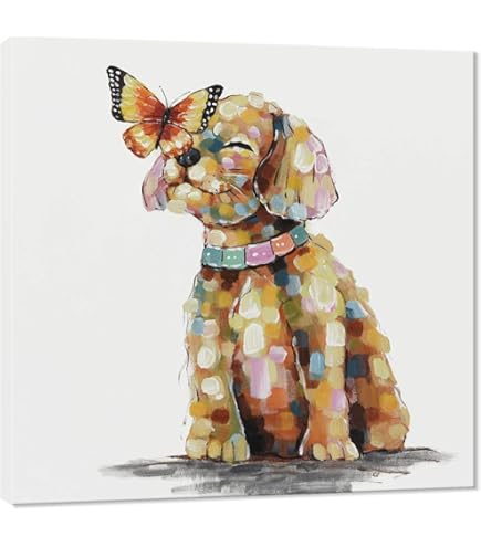 カラフルな犬の絵画 メガネ付き 楽天市場】クリスタルアートパネル 送料無料 オマージュアート