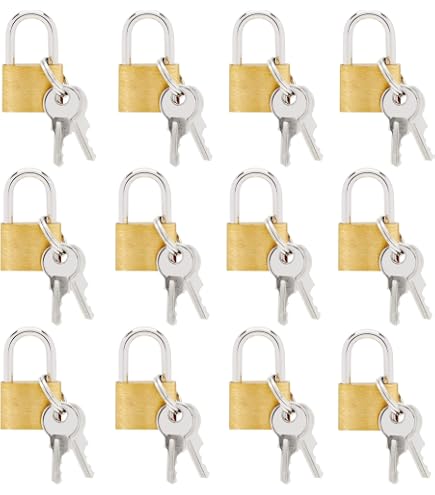 24-Pack Solid Brass Padlocks Keyed Alike - Small Gym Locks Same Key For Lockers & Luggage