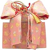 [京のみやび] 七五三女の子結び帯 ピンク 梅小花と七宝 大(7才120cm向け)