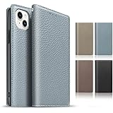 TENSIK iPhone15 ケース 手帳型 アイフォン15 ケース 高級牛本革 いPhone15 スマホケース マグネット式 携帯カバー 財布型レザー 手帳型カバー本革 スタンド機能 ストラップ付き カードポケッ トギフトボックス付き ブルー×ブ