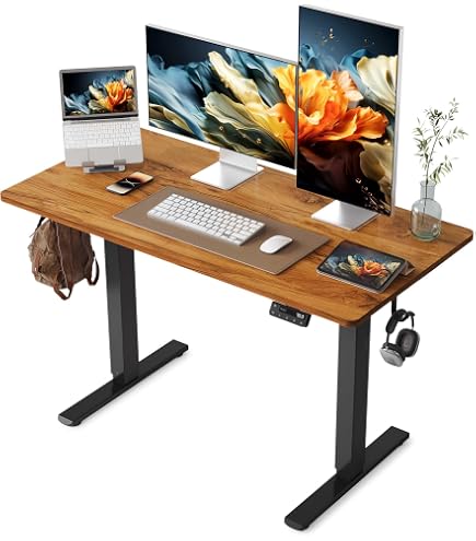 Amazon | FEZIBO 電動 昇降デスク スタンディングデスク 幅120cm 奥行