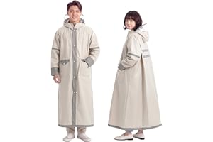 [Kimwood] 【レッドドット受賞 JIS 級防水＆シームレス】レインコート 自転車 5級撥水【激雨対応！強力防水構造】レインコート レディース メンズ リュック対応 超軽量 カッパ ポンチョ ポケット付き ロング丈 通勤通学 防災 アウトドア フェス