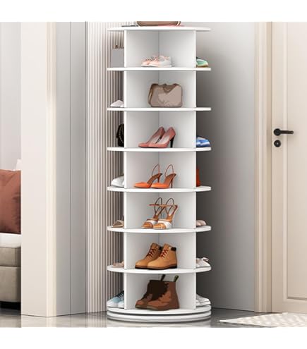 【組立不要】360度回転シューズラック バッグ収納　6段 組立不要】360度回転シューズラック バッグ収納 6段 玄関 6段 シューズ