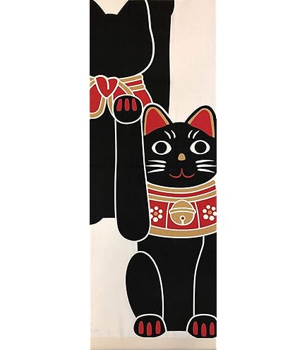 Amazon｜ヤギセイ 手ぬぐい 「招き猫 赤」 福招き猫 捺染てぬぐい