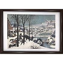 Amazon | ピーテル・ブリューゲル 雪中の狩人 A4 ポスター 輸送用 額