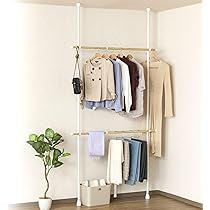 Amazon｜ドウシシャ 省スペースに設置可能な突っ張りハンガーラック 2