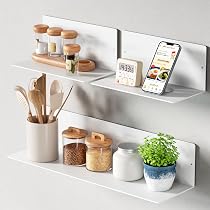 Amazon｜TKUIN キッチンラックマグネット式 収納 棚 強力磁石 3点