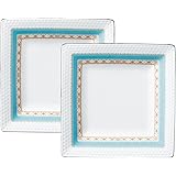 Noritake ノリタケ スクエア プレート ( ペアセット ) 19cm ハミングブルー 電子レンジ対応 2枚 ファインポーセレン P5340A/1645