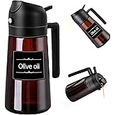 Lycidae 16oz/470ml Glass Olive Oil Sprayer for Kitchen Cooking, Oil Spray and Pour Bottle, Food-Grade Olive Oil Dispenser wit