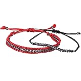 KELITCH 2 Pcs Boho Metal Beads Chain Leather Bracelets Handmade Adjustable Friendship Bracelets Charm Jewelry