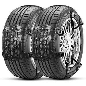 【2020最新改良版】タイヤチェーン 非金属 ジャッキアップ不要 車用チェーン スノーチェーン 165-265mm対応…