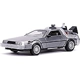 Jada(ジャダ) おもちゃ バック・トゥ・ザ・フューチャー2 ライト付きタイムマシン 1:24スケール ダイキャスト コレクター向け 車 つや消しメタル フライングバージョン 31468