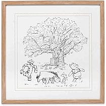 ディズニープーさん　木版画 プーさん・隠れティガー⭐︎ディズニー絵画 新品未使用
