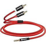 ANNNWZZD RCA 3.5mm 変換, 3.5mm RCAオーディオケーブルAVセレクタ PC iPhone Android 端末 車載AUX などに対応 1M
