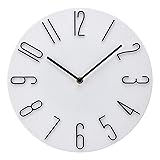 掛け時計 電波 静音 北欧 おしゃれ 壁掛け時計 時計 壁掛け 見やすい 30cm シンプル (ホワイト)