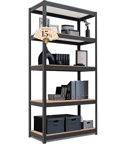 Amazon｜ゴリララック 5段 収納 高さ183cm 幅122cm 奥行46cm スチール