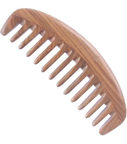 Amazon | Breezelike No Static Wavy Handle Green Sandalwood Wide