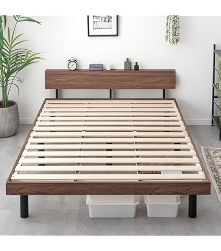 Amazon｜ベッドフレーム ダブル ダブルベッド パイプベッド コンセント