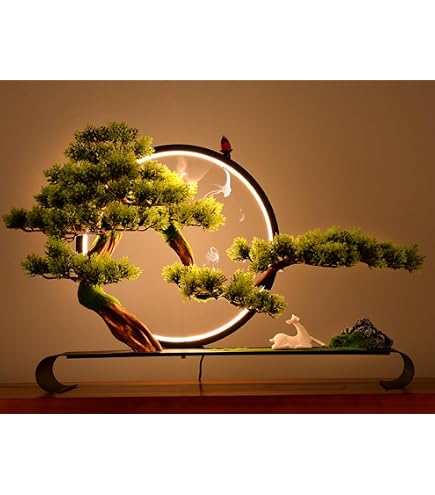Amazon｜Juesi マジカルLED観葉植物 - ライトアップ人工植物 盆栽観葉