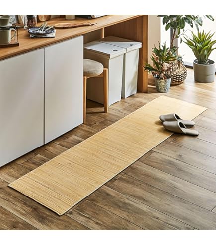 Amazon | 天然籐むしろマット 70×120 筵39穴 玄関マット ラグマット