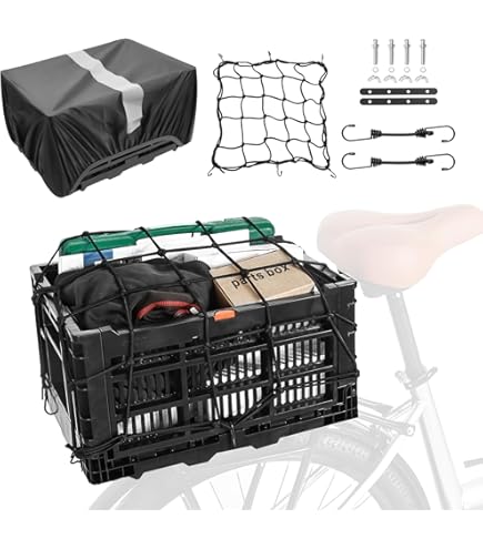 Rear Bike Basket, Foldable Bicycle Basket, Steel Bike Rack Basket With Reflective Board, 14.6x10.6x7.9 Large Ebike Basket For Adult Women/Men Bikes, Basket For Bike, Bike Baskets - Canada
