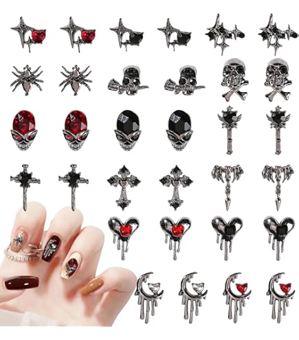 ハロウィンカラー 肉球 猫 十字架 ネイルパーツ デコパーツ12個