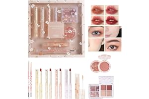 HiVi フル美容メイクアップ 8点セット化粧品口紅4本、アイブロウペンシル1本、コンシーラー1本、チーク1個、アイシャドウパレット1個 長持ち メイクアップセット 初心者 人気化粧品セット ハロウィン クリスマス 新年 誕生日 お祝い日 贈り物