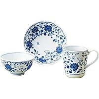 すぬうぴい 藍唐草 茶碗 マグ 鉢 3点セット 「化粧箱入」 630741