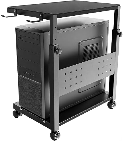 Amazon | 昇降式 PCワゴン デスク横に並べられる パソコンラック PC