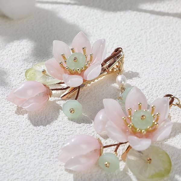 Amazon | KALIONE 百合の花タッセル ヘアピンセット ライン