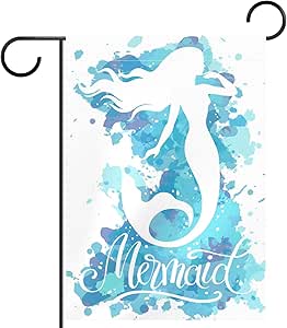 Amazon Co Jp ホームガーデンフラッグ両面春夏庭屋外装飾 12x18inch 水彩画の人魚ベクトルシルエットイラスト Diy Tools Garden