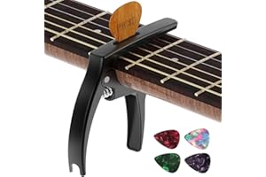 TANMUS 3in1 Guitar Capo for Acoustic and Electric Guitars(with Pick Holder and 4Picks),Ukulele,Guitar Accessories