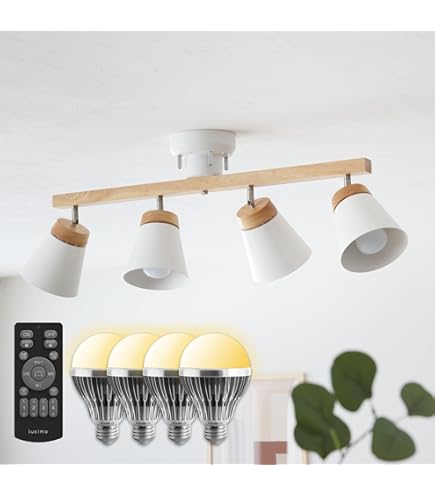 Amazon | オーム電機 4灯シーリングライト ブラック 電球別売 LT