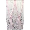SunnyDayFabric のれん ２重のれん パウダーカラー ピンク リボン 約幅85cmx丈150cm